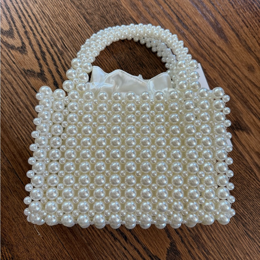 Aqua Pearl Beaded Mini Bag
